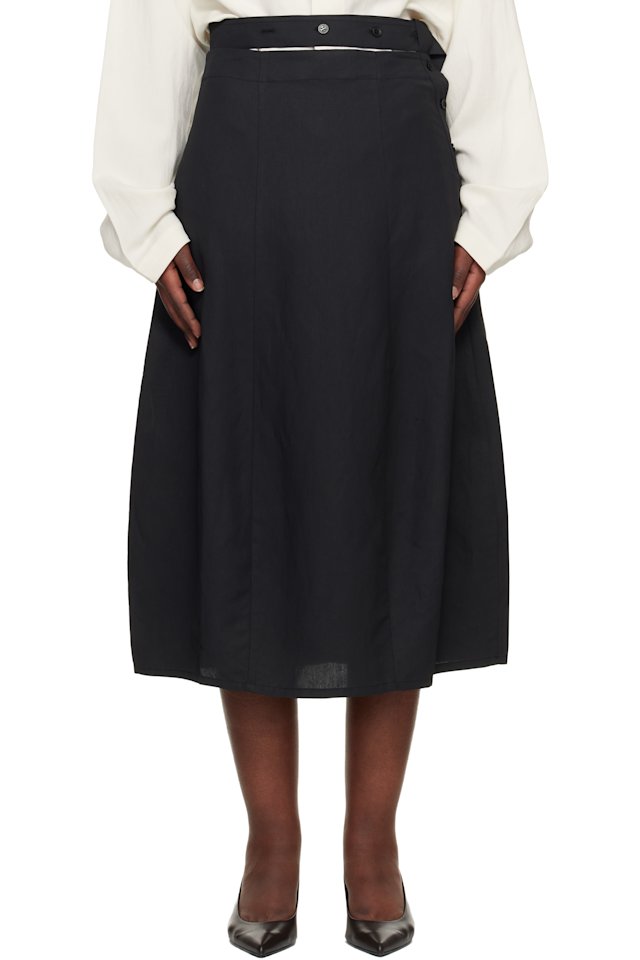 Studio Nicholson — Black Orcha Midi Skirt