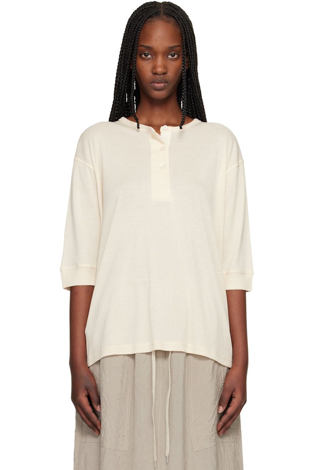 Studio Nicholson — Beige Lorem Jersey Henley