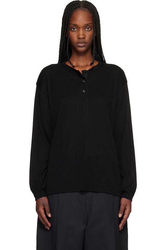 Studio Nicholson — Black Rutas Jersey Henley