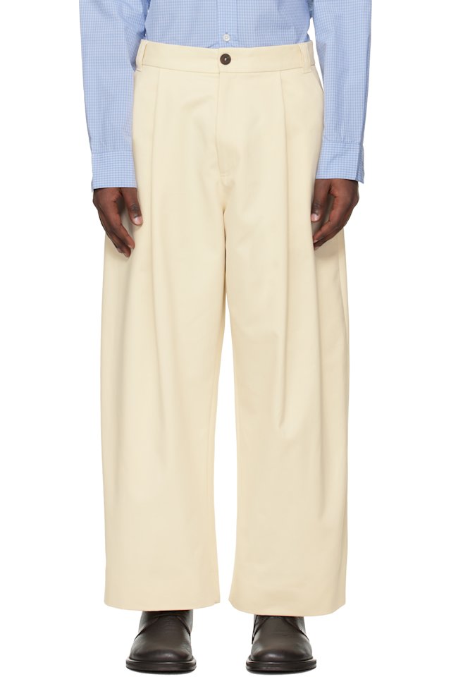 Studio Nicholson — Off-White Sorte Trousers