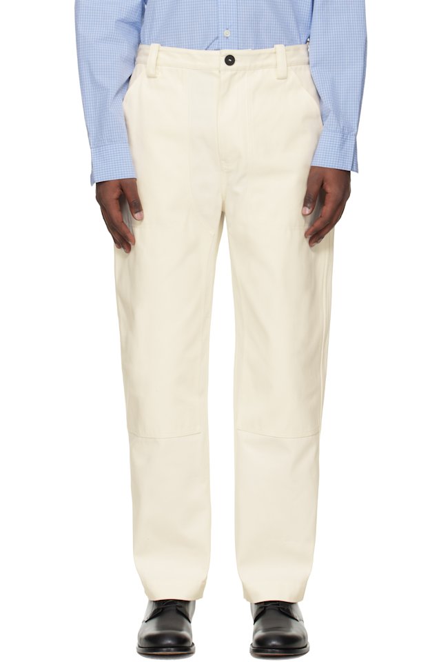 Studio Nicholson — White Aaron Levine Edition Denver Trousers