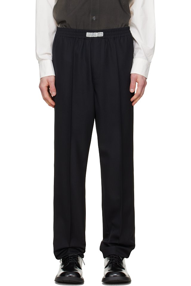 LGN Louis Gabriel Nouchi — Black Wool Jogging Track Pants