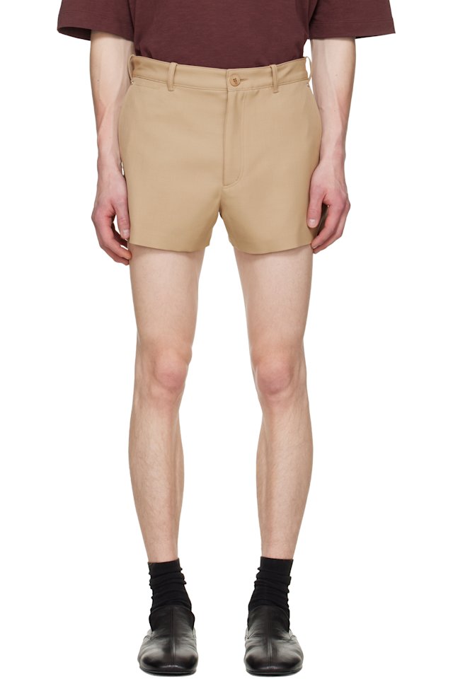 LGN Louis Gabriel Nouchi — Beige Suit Wool Shorts