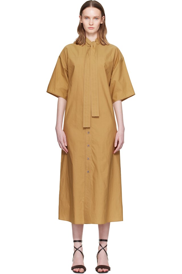 LEMAIRE — Tan Reversible Tube Midi Dress