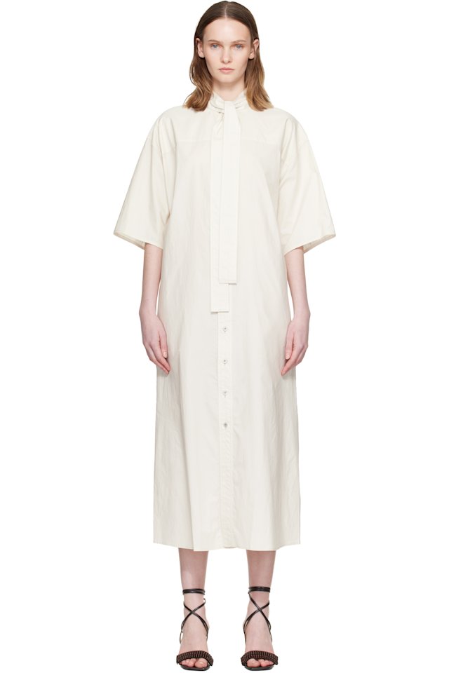 LEMAIRE — White Reversible Tube Midi Dress