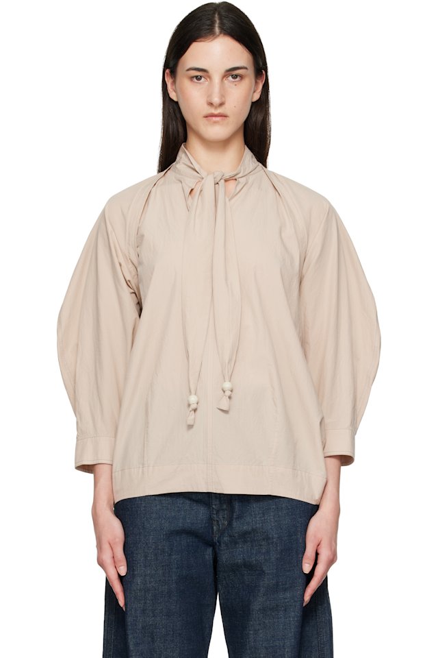 LEMAIRE — Beige Scarf Blouse