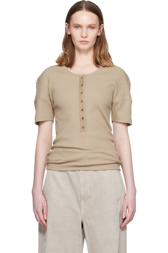 LEMAIRE — Beige Fitted Henley