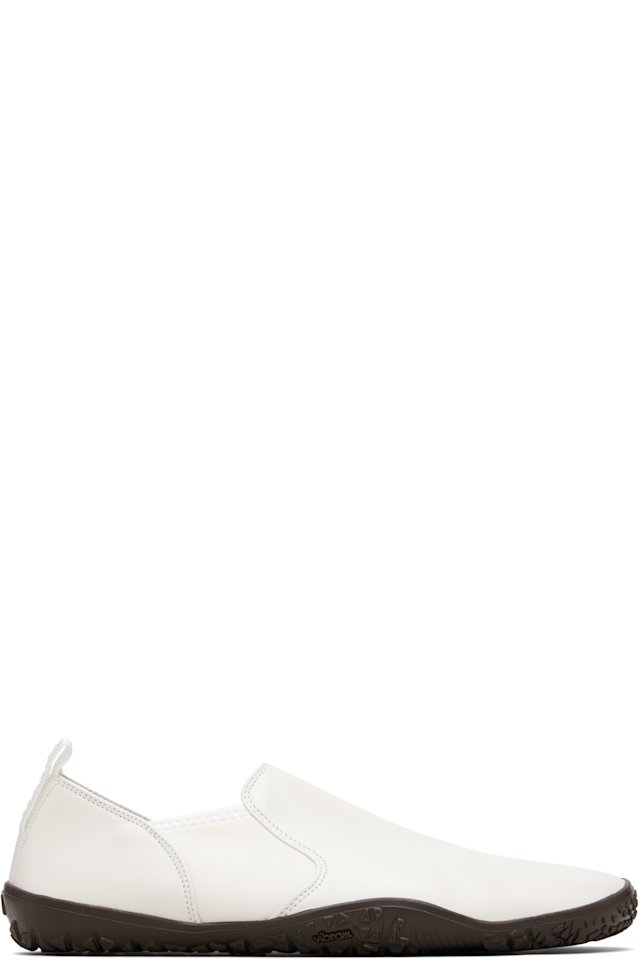 LEMAIRE — White Vibram Glove Slip On Leather Sneakers