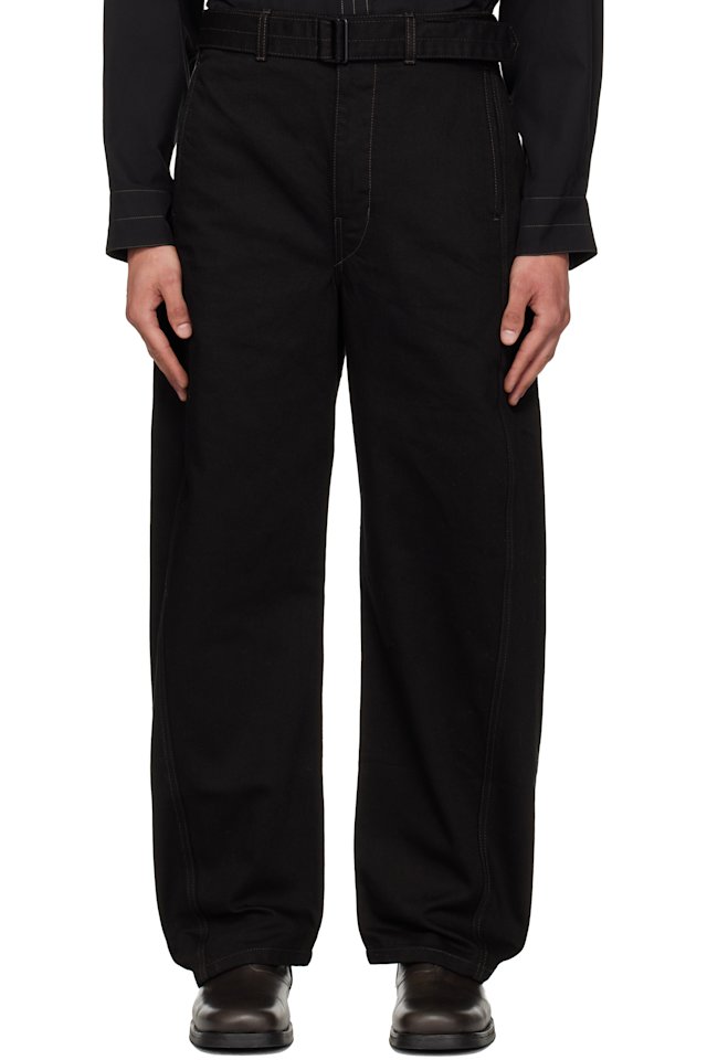 LEMAIRE — Black Twisted Belted Jeans