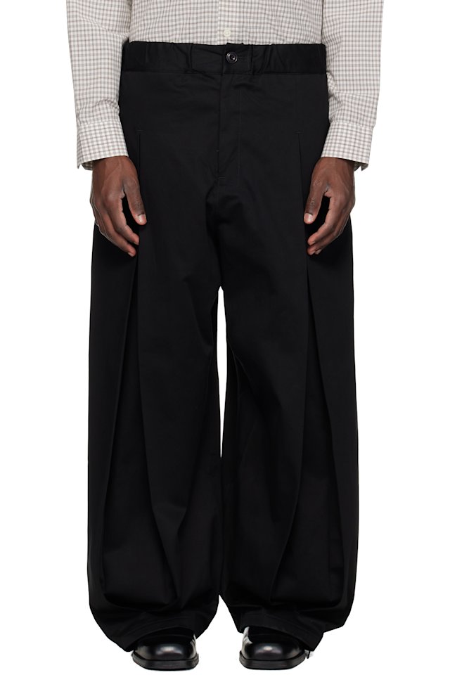 SAGE NATION — Black Box Pleat Trousers