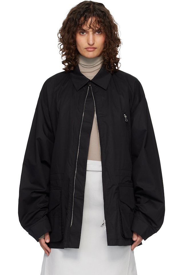 Rier — Black Cotton Suit Field Jacket
