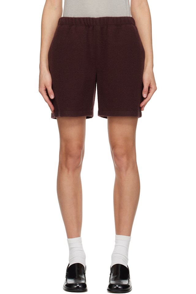 Rier — SSENSE Exclusive Burgundy Fleece Shorts