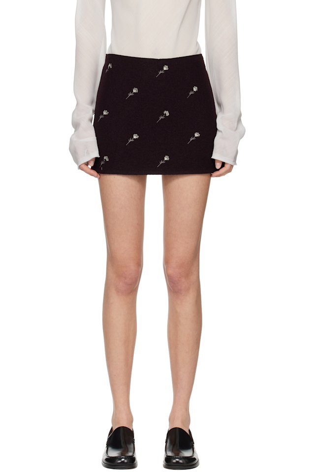 Rier — Purple Walker Flowers Miniskirt