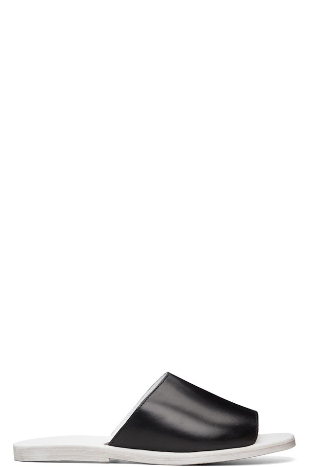 Rier — Black & White Leather Sandals