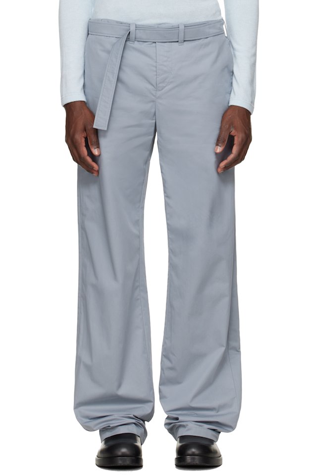 Rier — Blue Cotton Utility Trousers