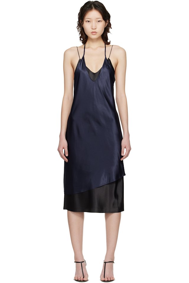 VETEMENTS — Navy & Black Layered Minidress