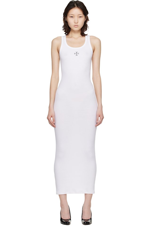 VETEMENTS — White Cross Logo Tank Top Midi Dress