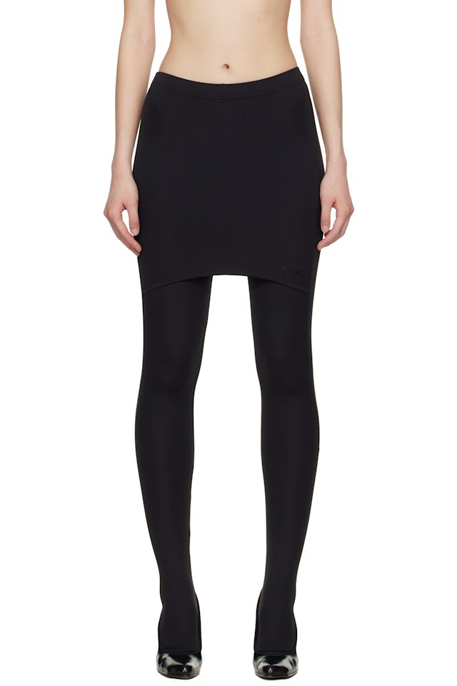 VETEMENTS — Black Push-Up Front Skirt Tights