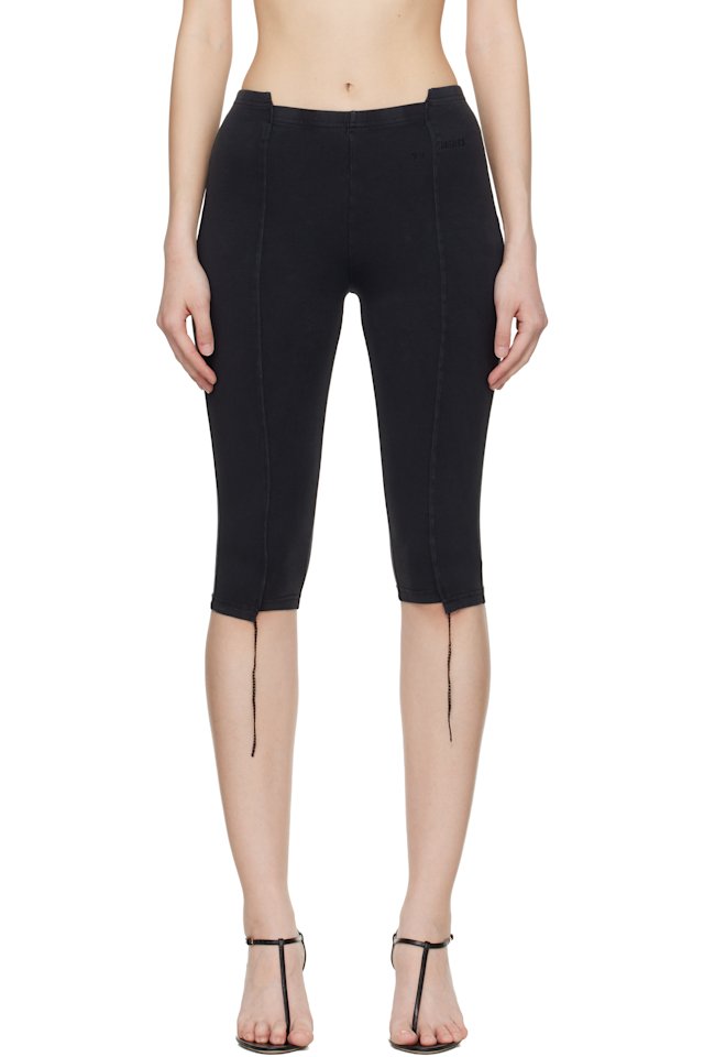 VETEMENTS — Black Cut-Up Capri Trousers