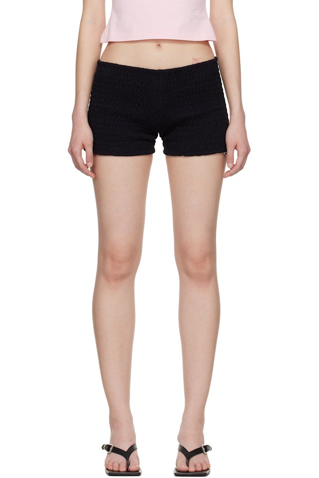 VETEMENTS — Black Gathered Baby Shorts
