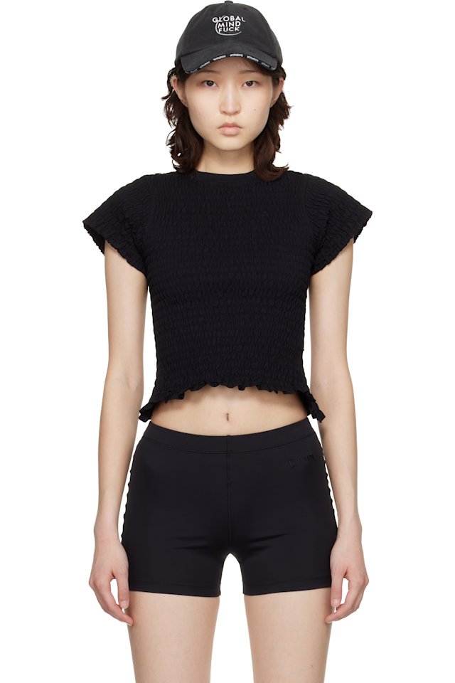VETEMENTS — Black Gathered Baby T-shirt