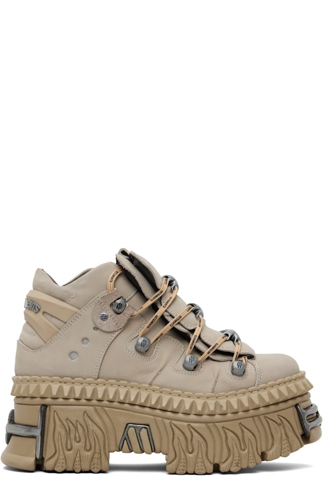 VETEMENTS — Taupe New Rock Edition Fire Platform Sneakers