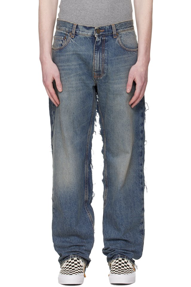 VETEMENTS — Blue Cut-Up Back Jeans