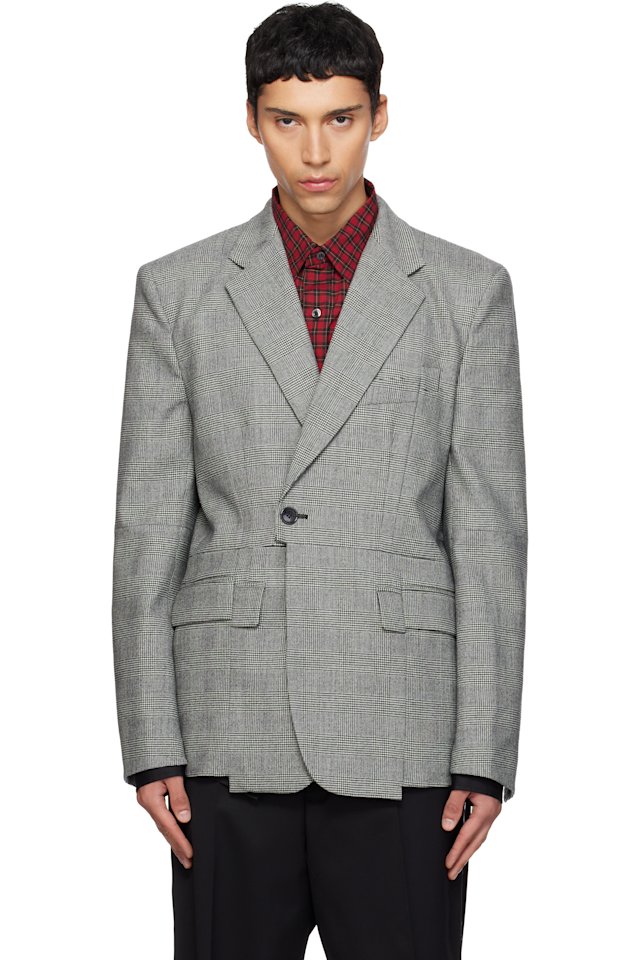 VETEMENTS — Gray Cut-Up Tailored Blazer