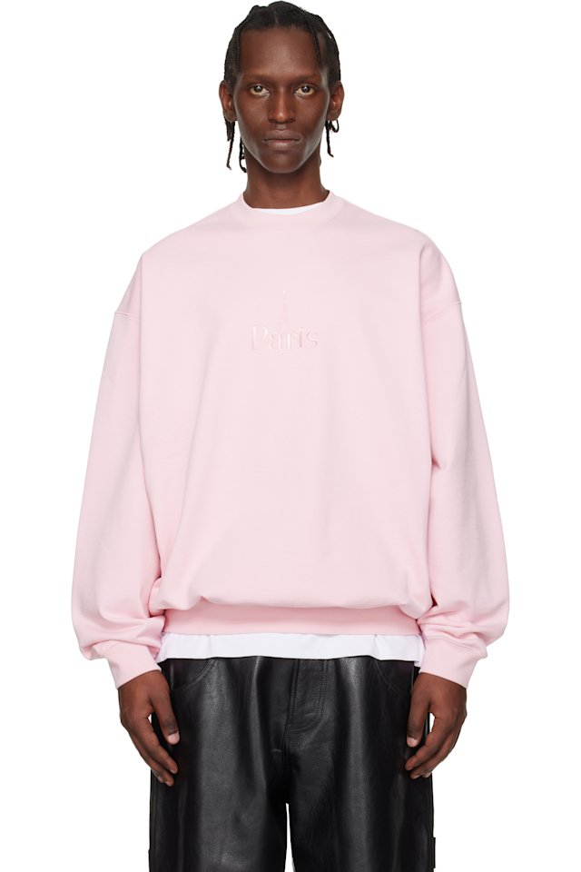 VETEMENTS — Pink 'Paris' Embroidered Sweatshirt