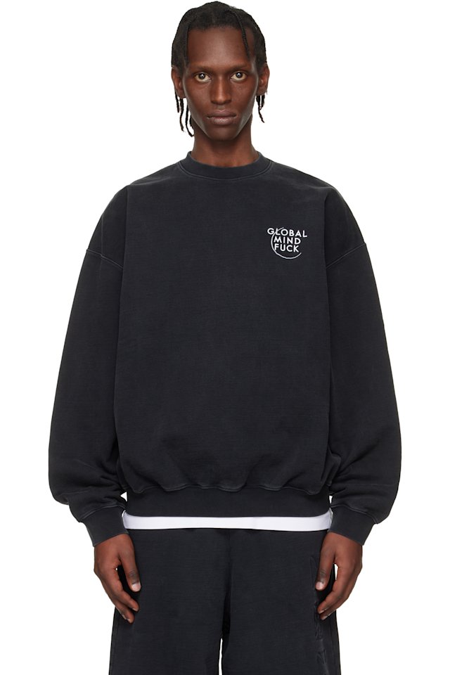 VETEMENTS — Black 'Global MF' Sweatshirt