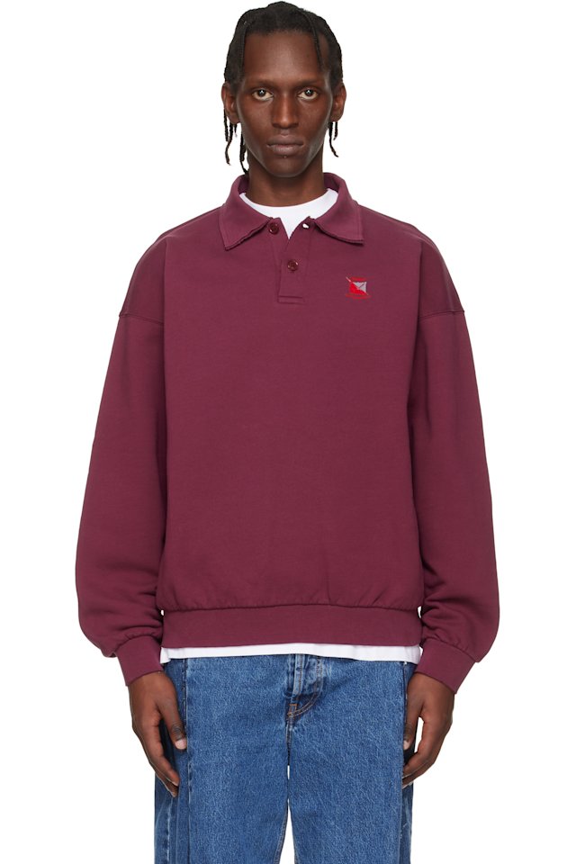 VETEMENTS — Red Distressed Logo Polo