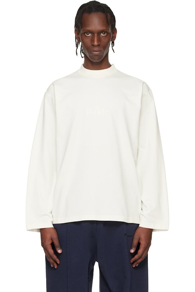 VETEMENTS — Off-White 'Paris' Embroidered Longsleeve T-shirt