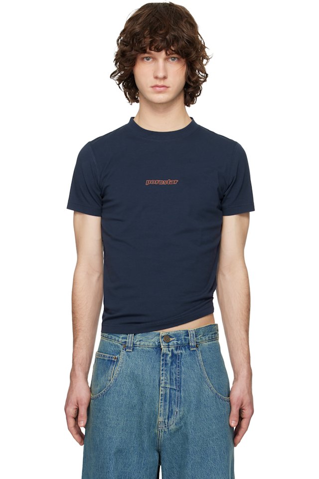 VETEMENTS — Navy 'Pornstar' Fitted T-shirt