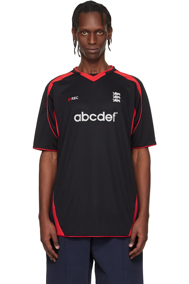 VETEMENTS — Black & Red Alphabet Football Jersey