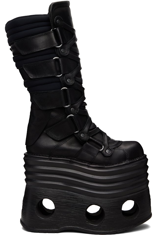 VETEMENTS — Black New Rock Edition Platform Tower Boots