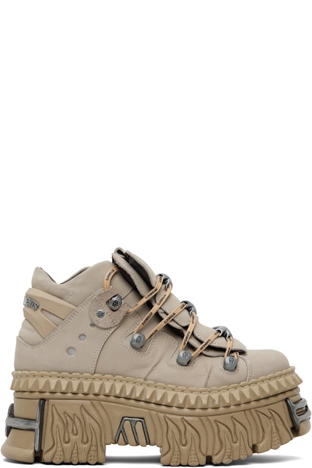 VETEMENTS — Taupe New Rock Edition Fire Platform Sneakers