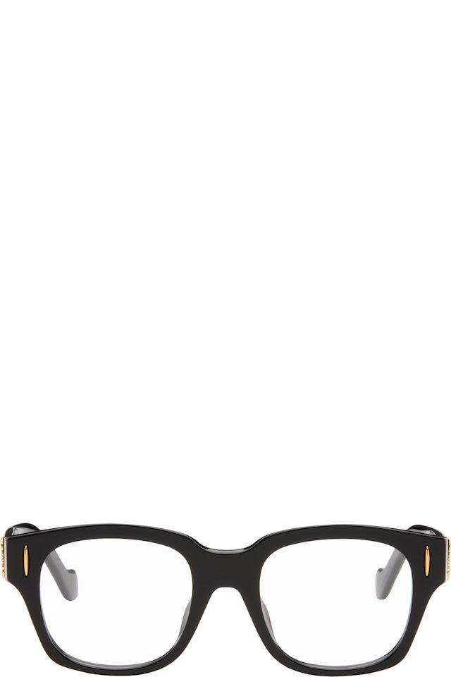 LOEWE — Black Anagram Logo Rectangle Glasses