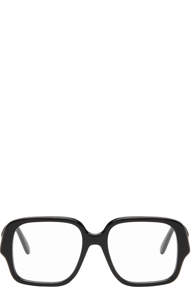 LOEWE — Black Large Square Text Logo Glasses