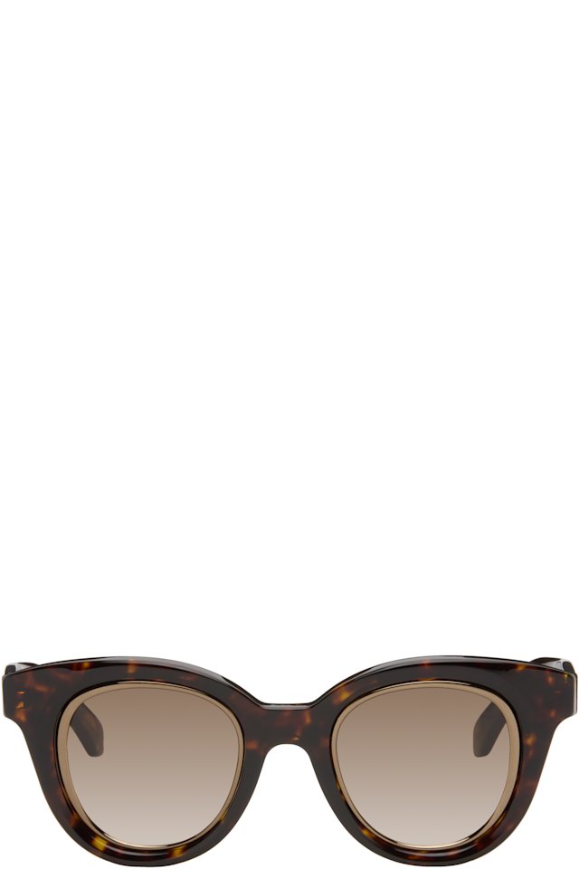 LOEWE — Brown Mini Anagram Butterfly Sunglasses