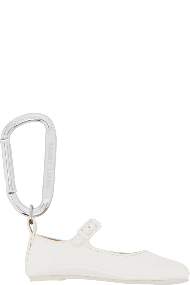 Sandy Liang — White Mary Jane Pointe Bag Charm