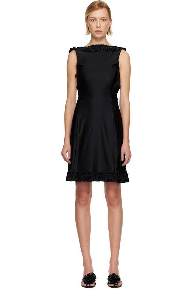 Sandy Liang — Black Prim Midi Dress