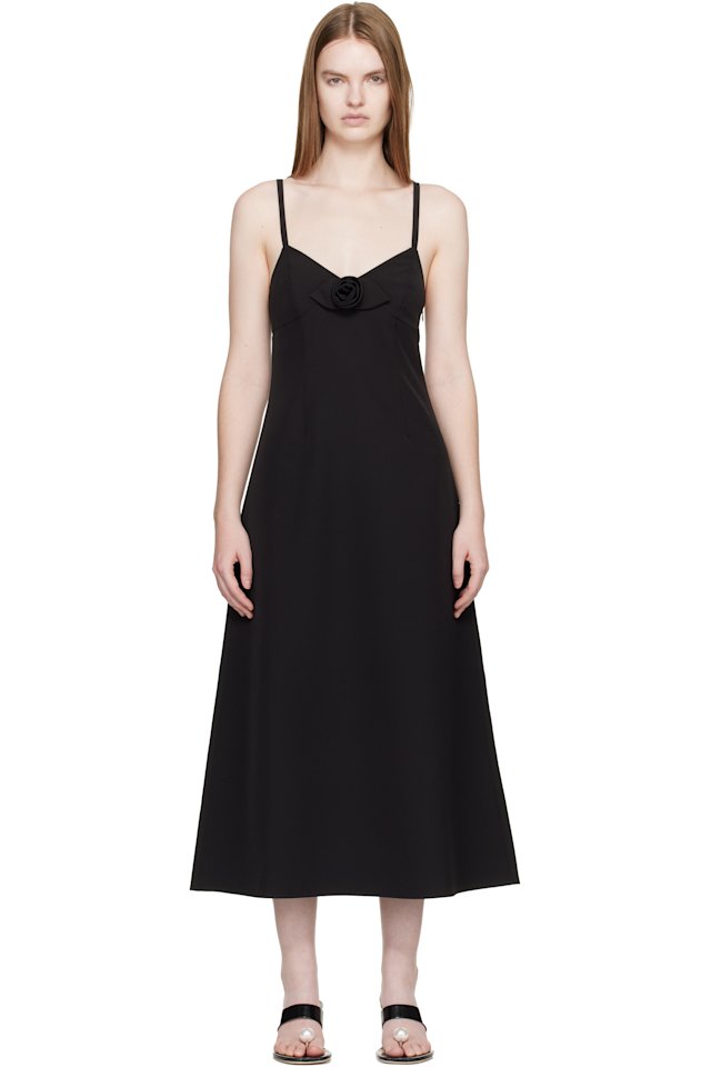 Sandy Liang — Black Pilton Midi Dress