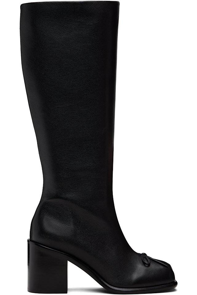 Sandy Liang — Black Knee High Pointe Boots