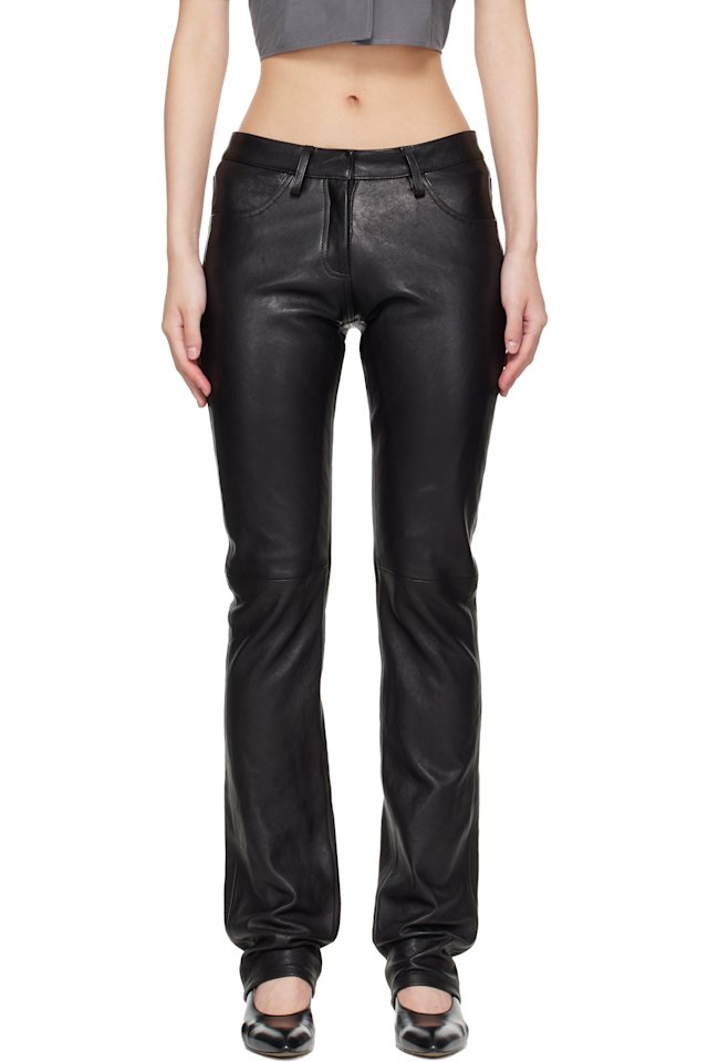AARON ESH — Black Leather Trousers
