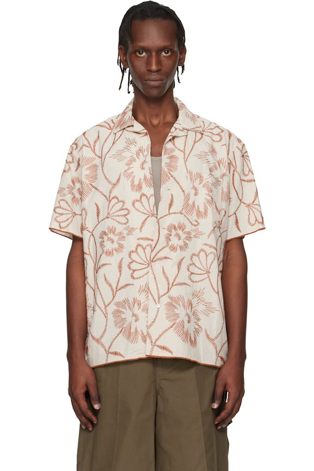 Toga Virilis — Beige Embroidery S/S Shirt