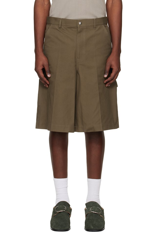 Toga Virilis — Khaki Canvas Shorts