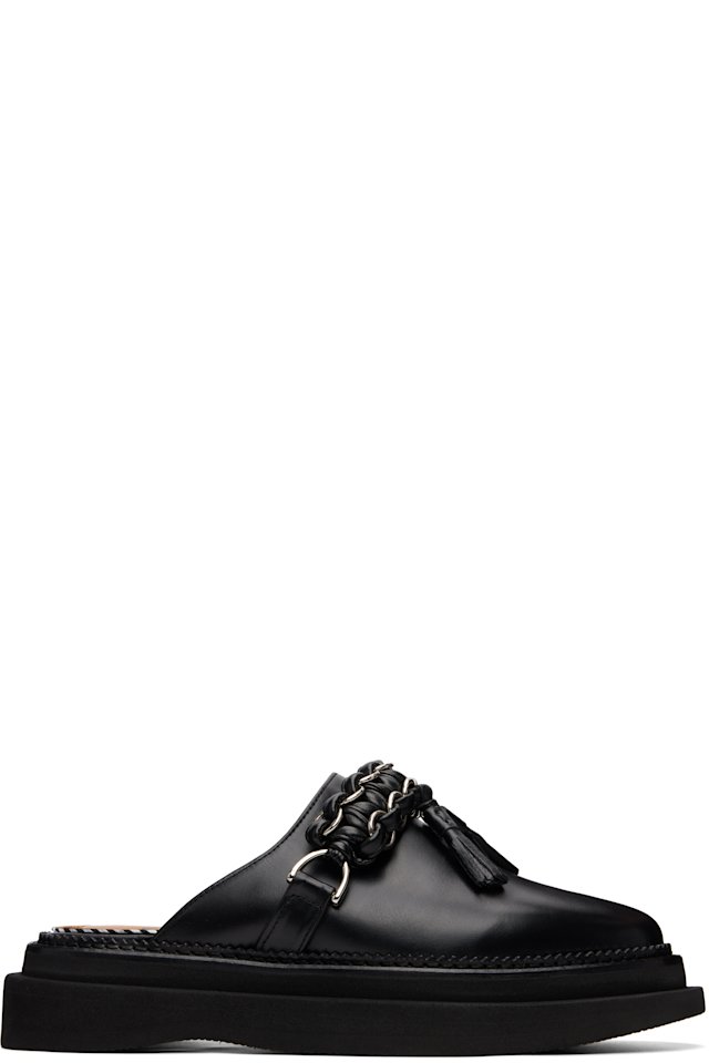 Toga Virilis — Black Hard Leather Slip-on Loafers