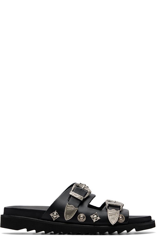 Toga Virilis — Black Buckle Sandals