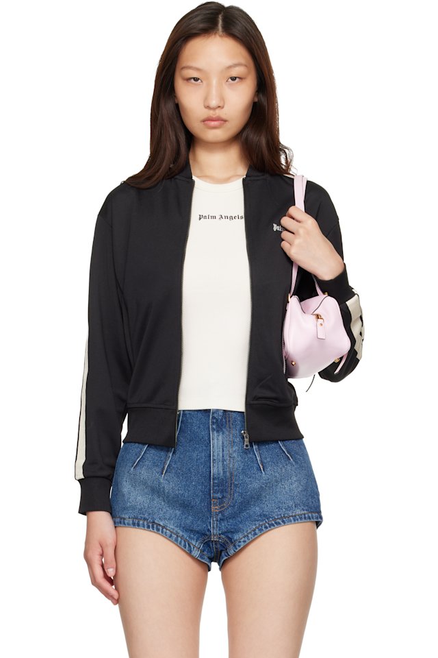 Palm Angels — Black Classic Logo Track Bomber Jacket