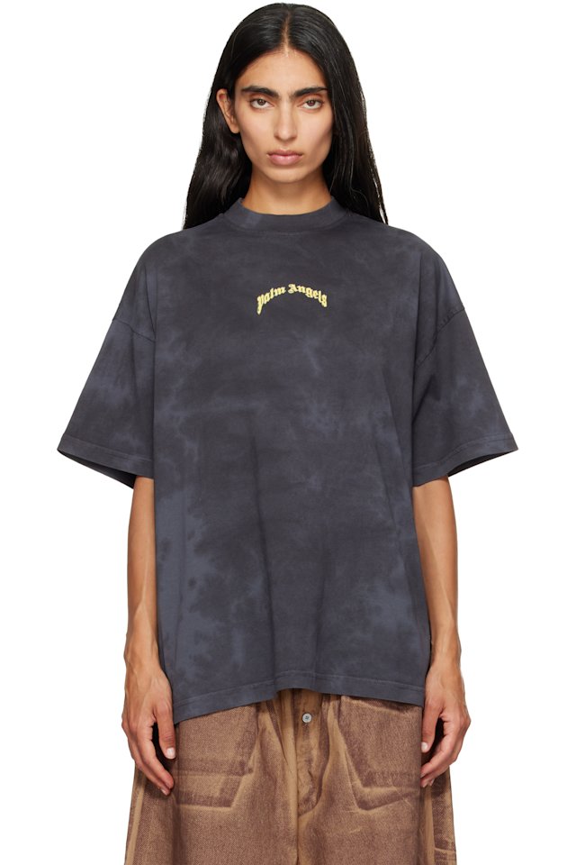 Palm Angels — Black Curved Logo T-shirt